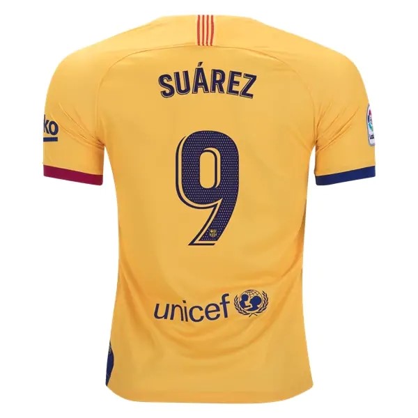 Camiseta Barcelona NO.9 Suarez Replica Segunda Ropa 2019/20 Amarillo